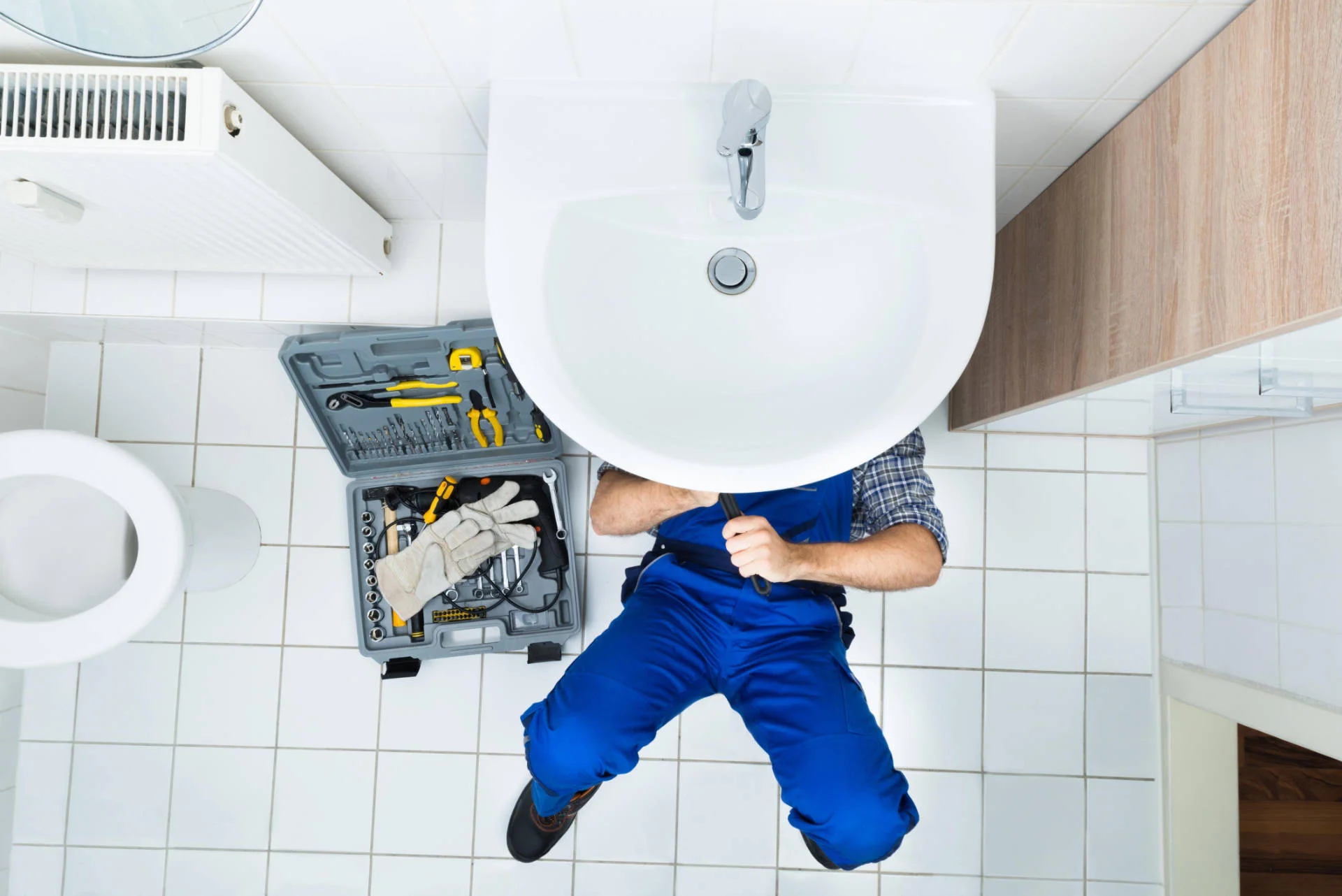 Kitchen sink install Concept, Creative Photo About Plumber insta